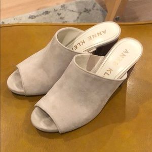 Lilac Suede Ann Klein Open Toe Mules